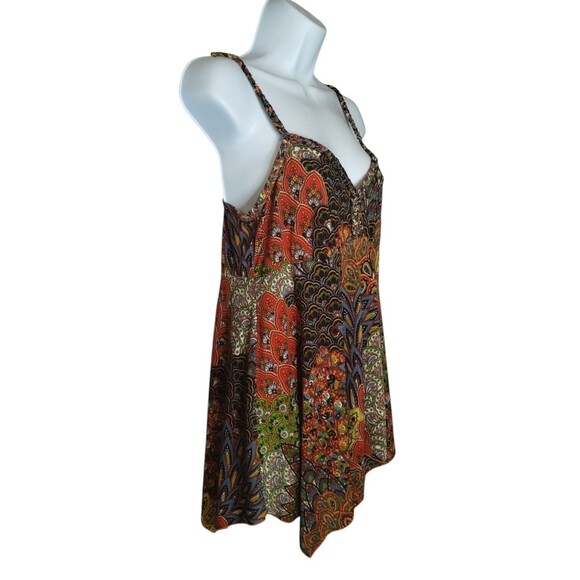 Silvergate Multi-color Paisley Print Boho Braided Spaghetti Strap Top Med - Picture 3 of 9